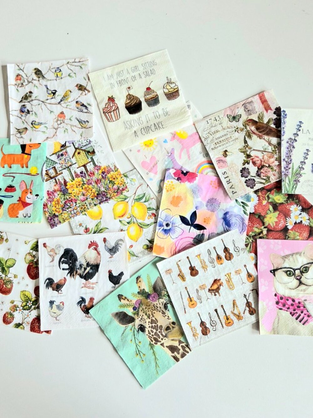 15 small paper napkins for party, decoupage or any other craft project